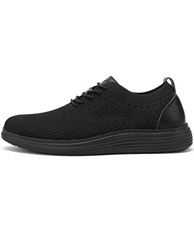 VILOCY Men's Casual Dress Sneakers Lace-Up Oxfords Business Mesh Breathable Walking Shoes Tennis Comfortable