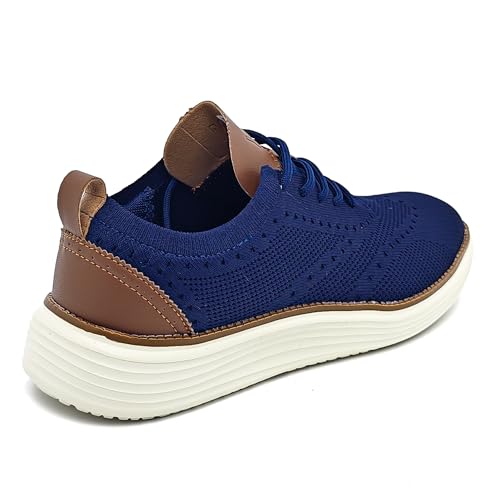 YCMM Mens Casual Dress Shoes Comfortable Breathable Mesh Oxford Business Office Walking Lightweight Tennis Sneakers Blue Size 11