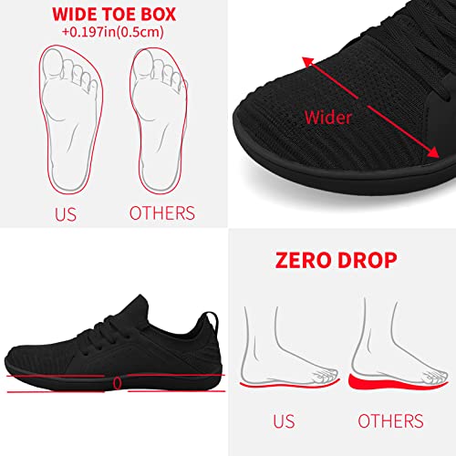 relxfeet Men's Barefoot Shoes Minimalist Cross-Trainer Shoes Wide Toe Walking Shoes Zero Drop Sole Trail Running Sneakers
