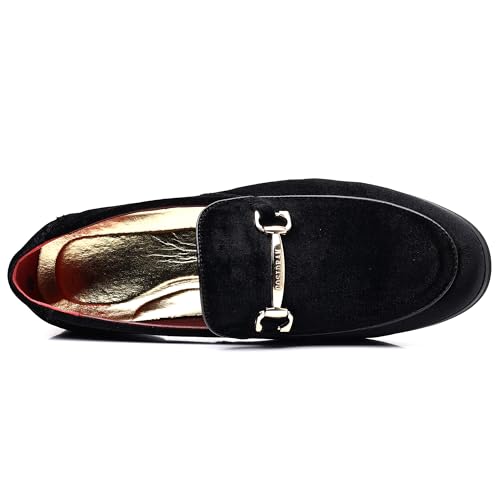 COSIDRAM Mens Dress Shoes Loafers Business Classic Suede Luxury Copper Chain Party Wedding Moccasins for Male