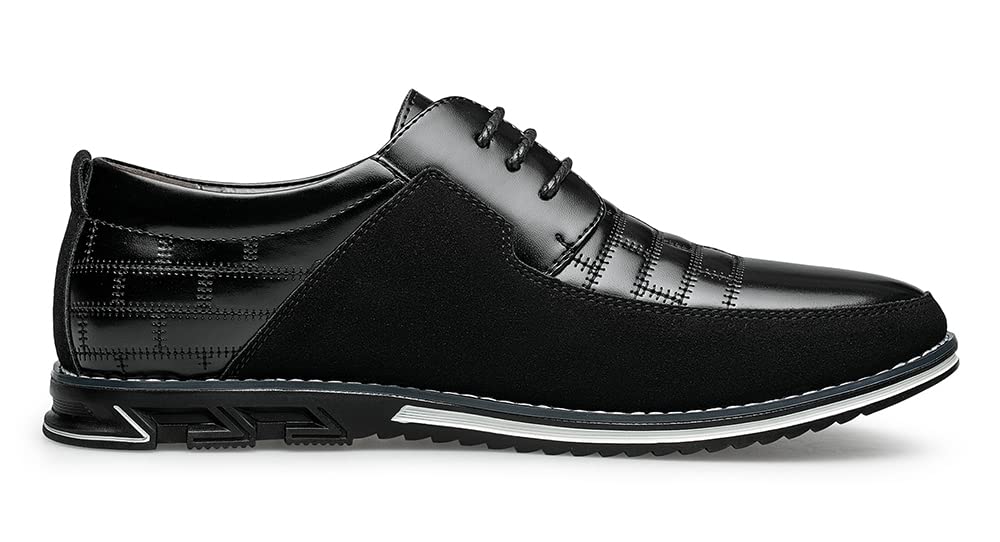 Men's Premium Leather Dress Shoes Comfort Business Casual Oxford Shoes Fashion Dress Sneakers Soft Loafers Derby Shoe for Office Working Walking Driving