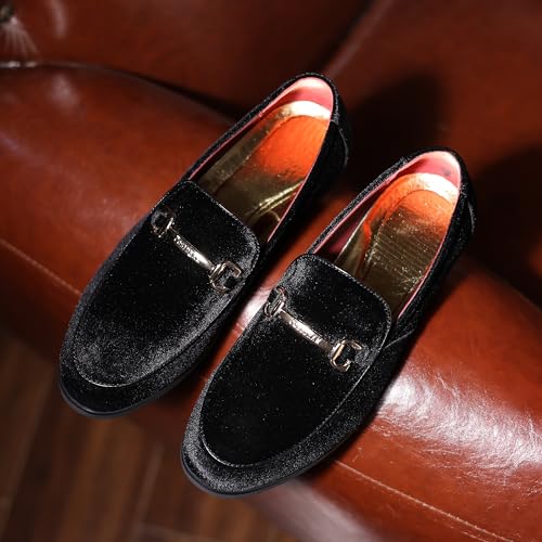 COSIDRAM Mens Dress Shoes Loafers Business Classic Suede Luxury Copper Chain Party Wedding Moccasins for Male