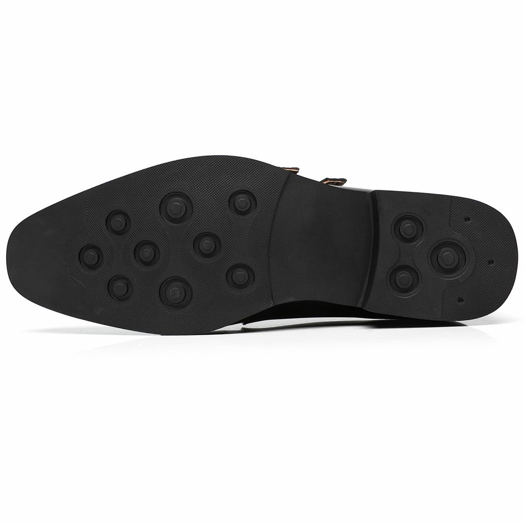 Ahico Men's Dress Shoes Monk Strap Classic Oxford Shoes Formal Business Wedding Loafers