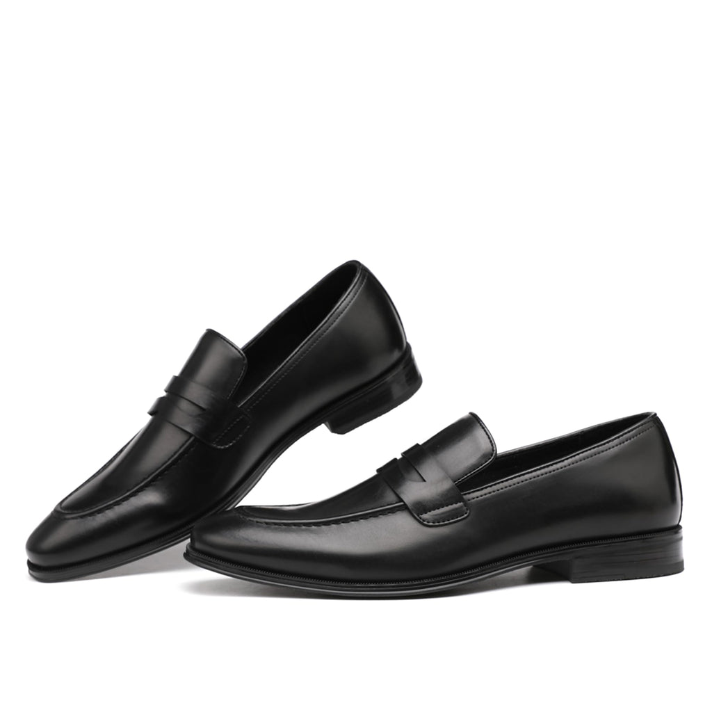 DECARSDZ Mens Slip-On Penny Loafer Casual Dress Shoes Black Wedding Formal Work Pointed Toe Men Tuxedo Shoes