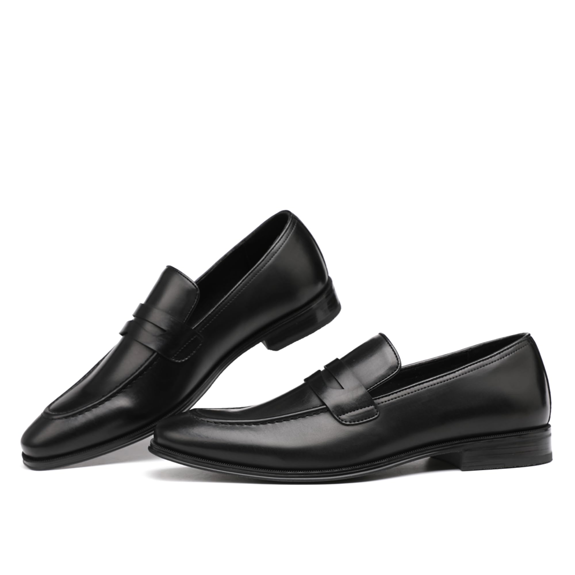 DECARSDZ Mens Slip-On Penny Loafer Casual Dress Shoes Black Wedding Formal Work Pointed Toe Men Tuxedo Shoes