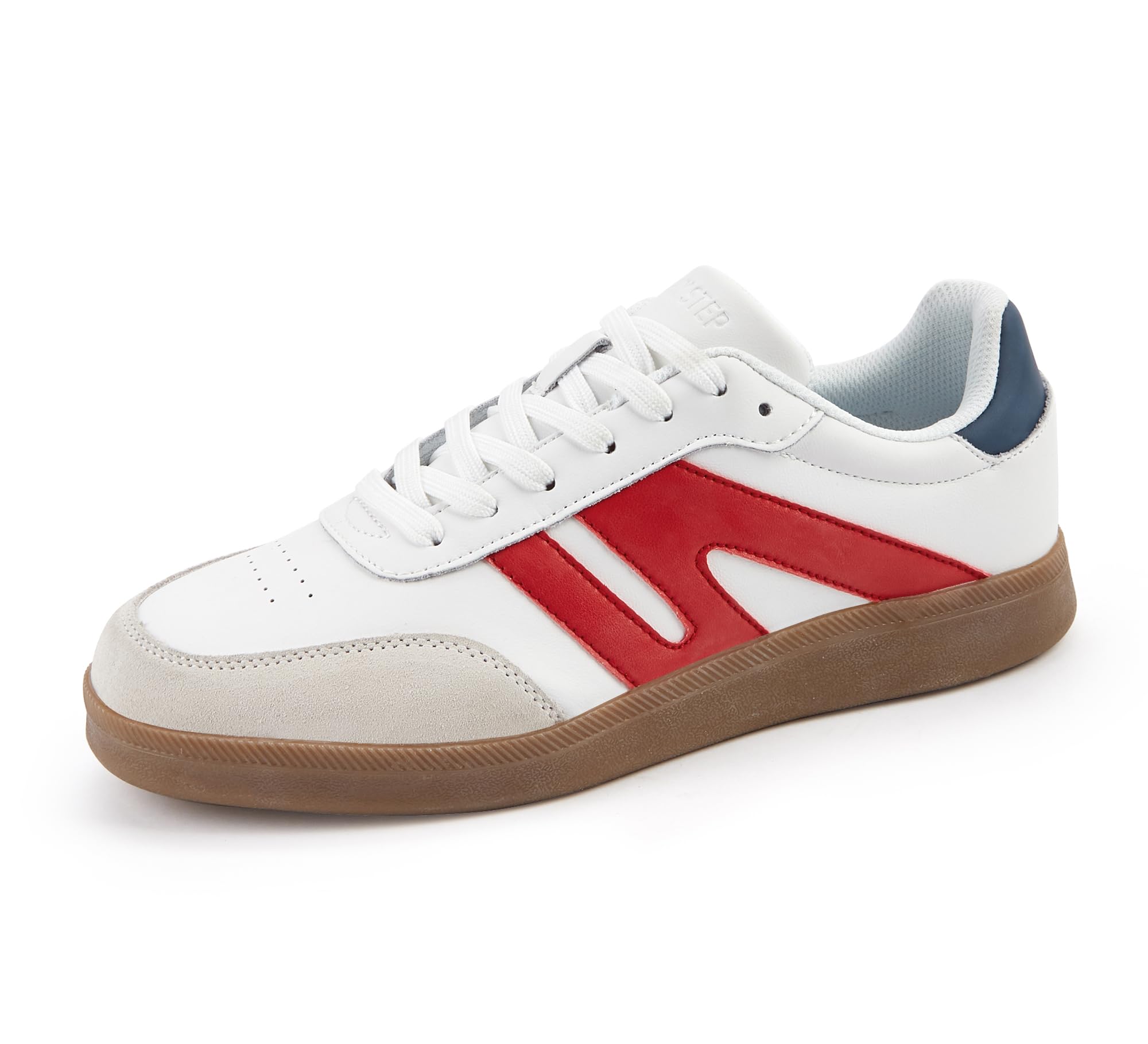 LUCKY STEP Men's Retro Fashion Sneakers Low Top Comfort Trainers Casual Lightweight Classic Walking Shoes