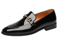 ELANROMAN Men's Patent Leather Velvet Loafers Studded Wedding Party Prom Shoes