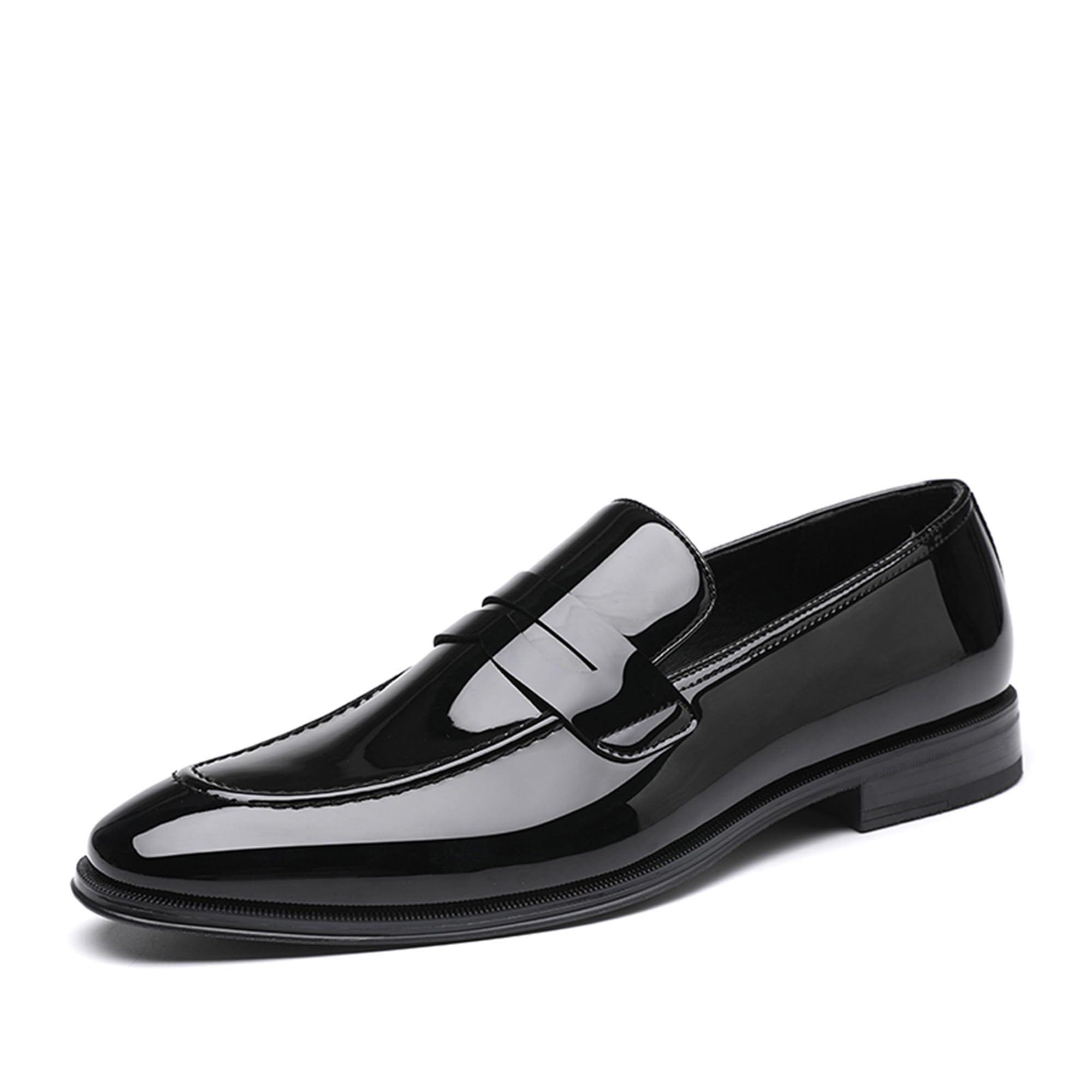 DECARSDZ Mens Slip-On Penny Loafer Casual Dress Shoes Black Wedding Formal Work Pointed Toe Men Tuxedo Shoes