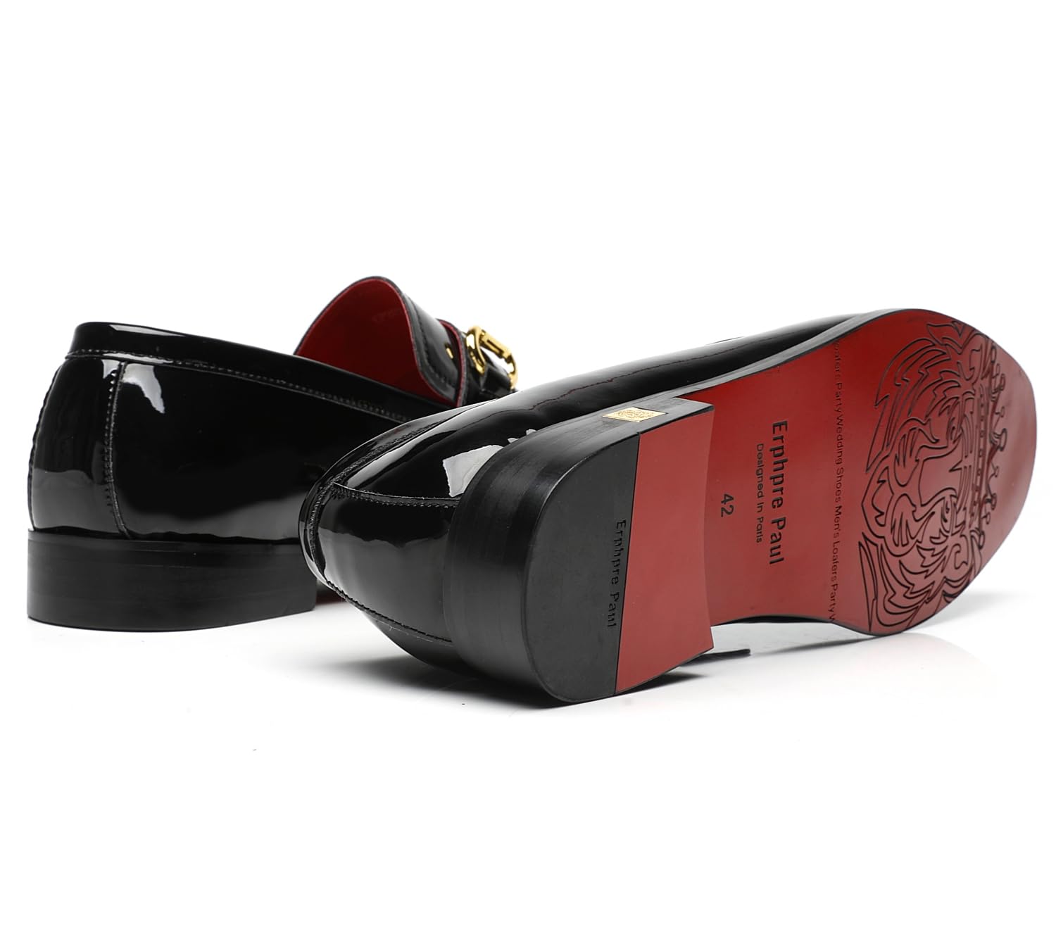 Erphpre Paul Men's Tuxedo Patent Leather Loafers Dress Shoes