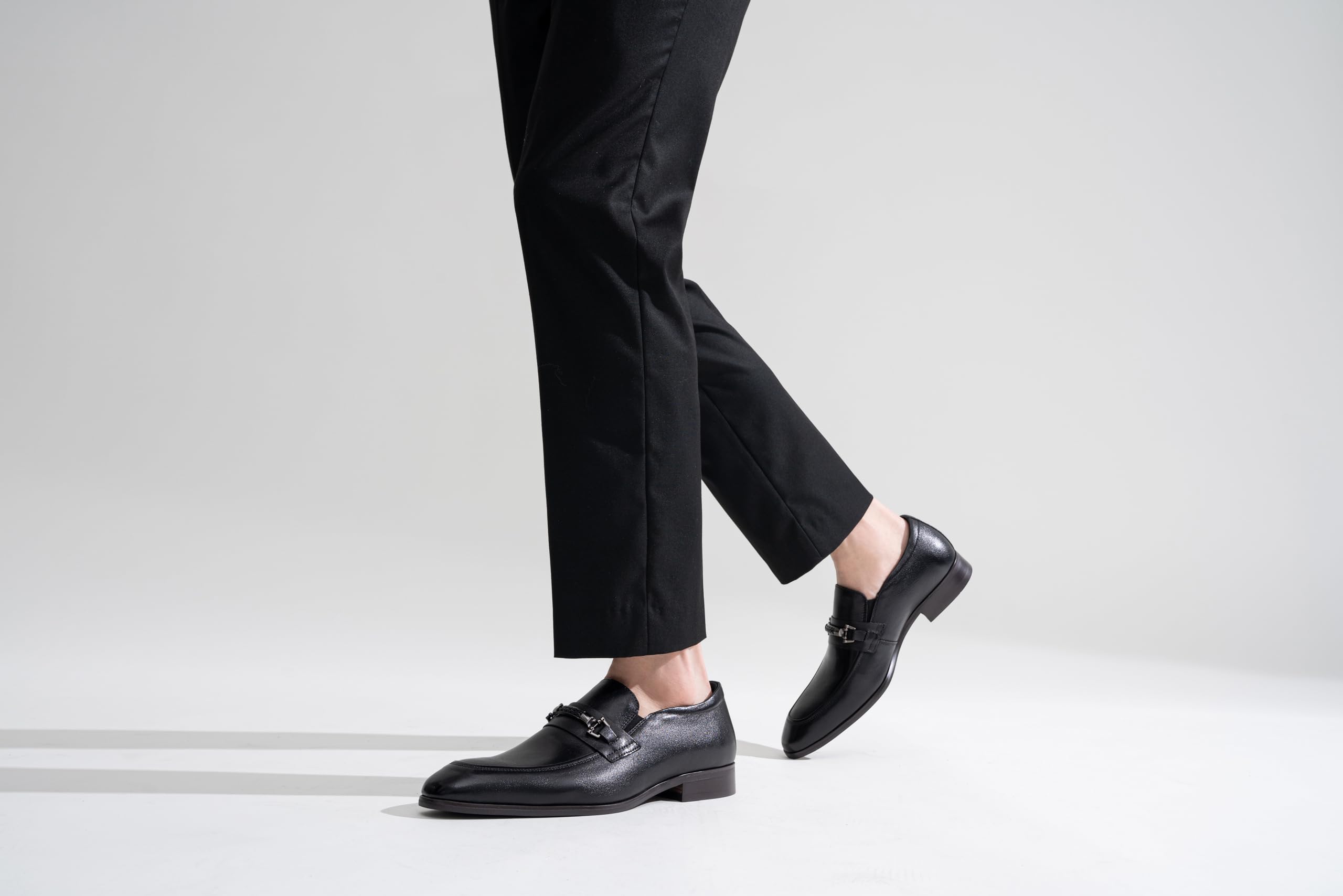 Jousen Men's Loafers Dress Shoes Premium Leather Slip on Loafers for Men (AMY3057A Black 10.5)