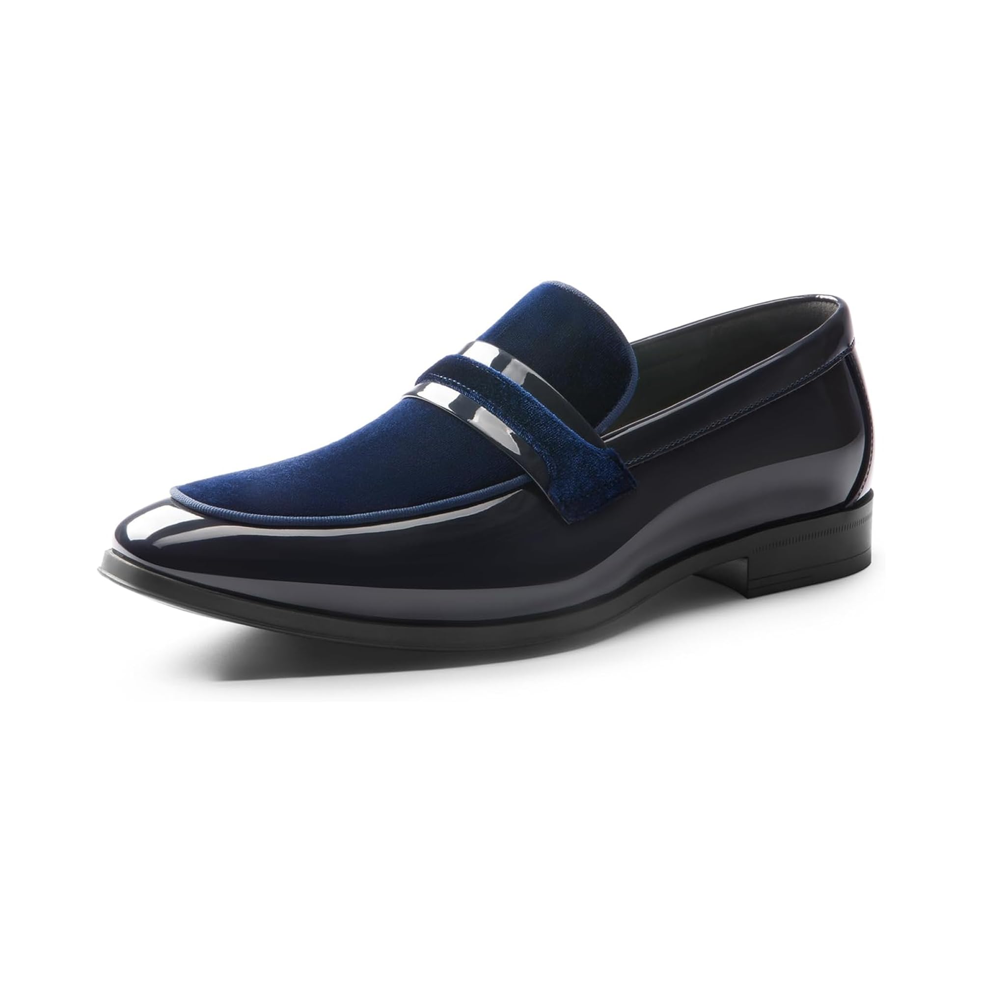 Bruno Marc Men's Tuxedo Patent Loafers Classic Velvet Slip-on Dress Shoes