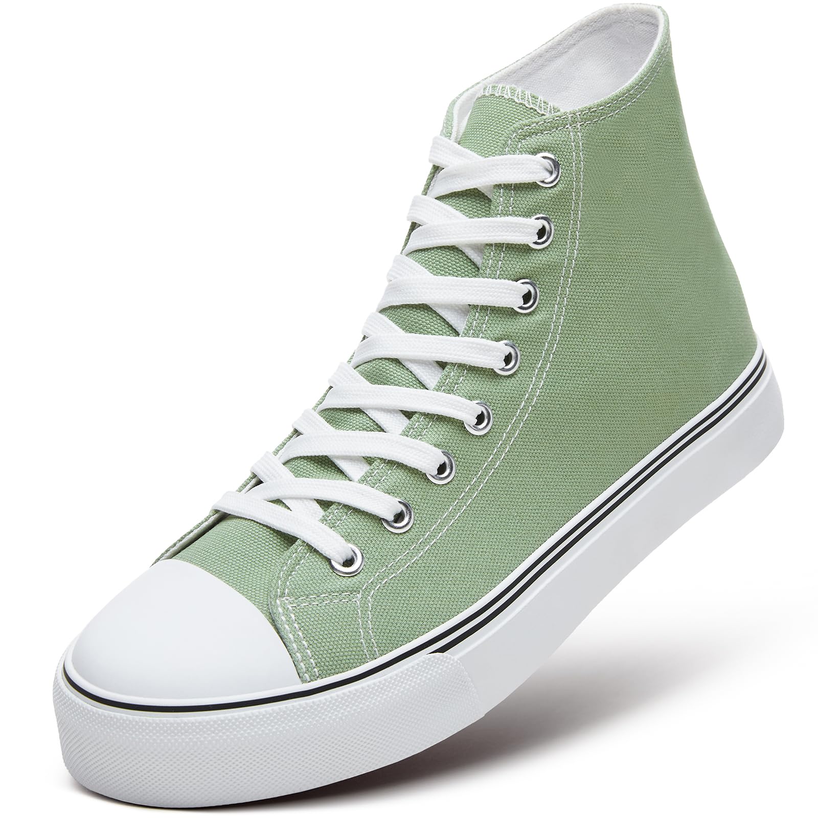 ZGR Men's High Top Canvas Sneakers Lace Up Classic Casual Walking Shoes