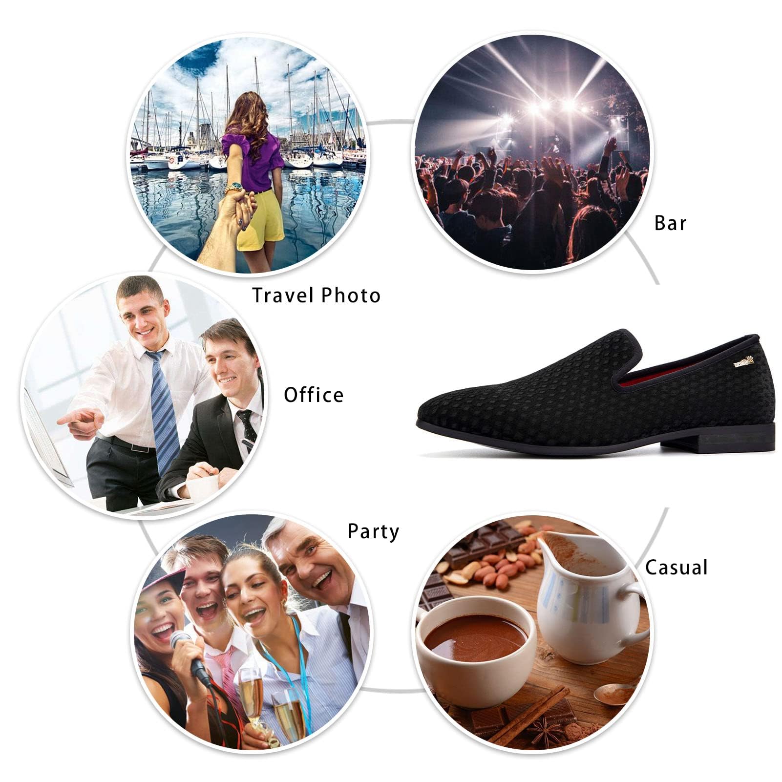 Meijiana Mens Loafers Wedding Dress Shoes Slip-On Loafers for Men Tuxedo Suit Shoes