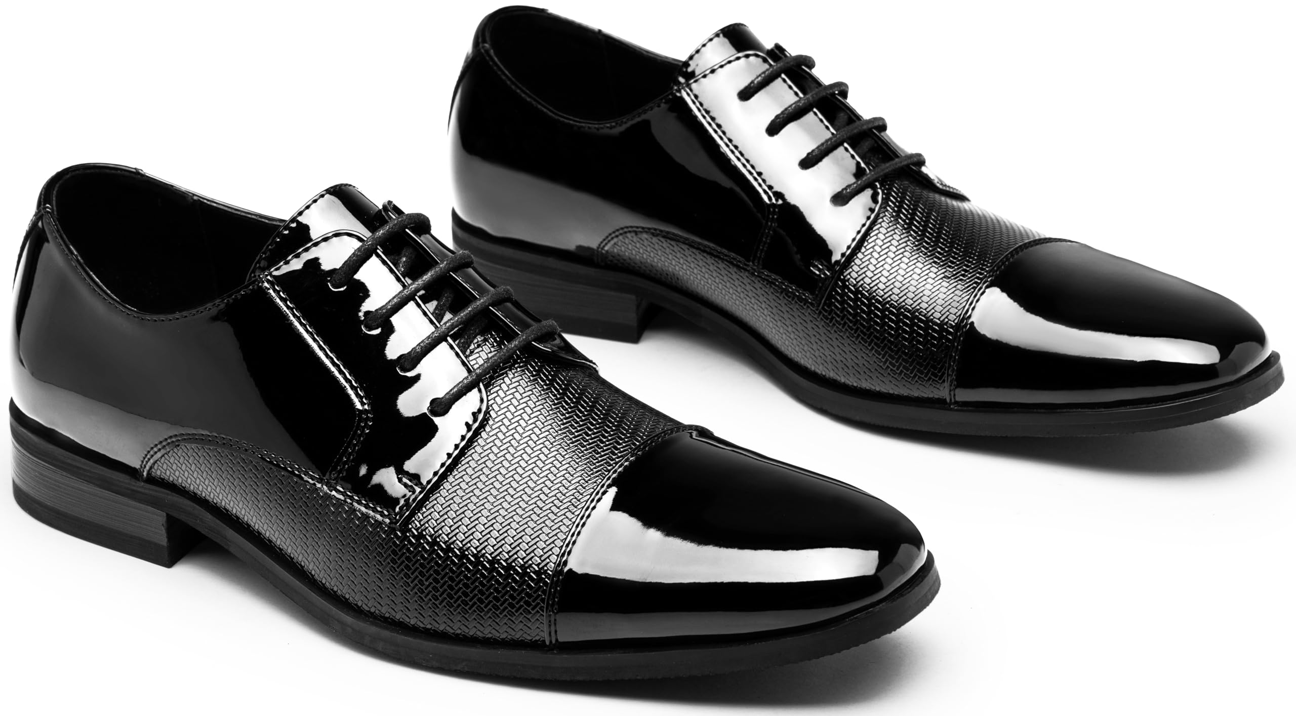 Jousen Mens Dress Shoes Tuxedo Patent Oxford Classic Comfortable Dress Shoes for Men