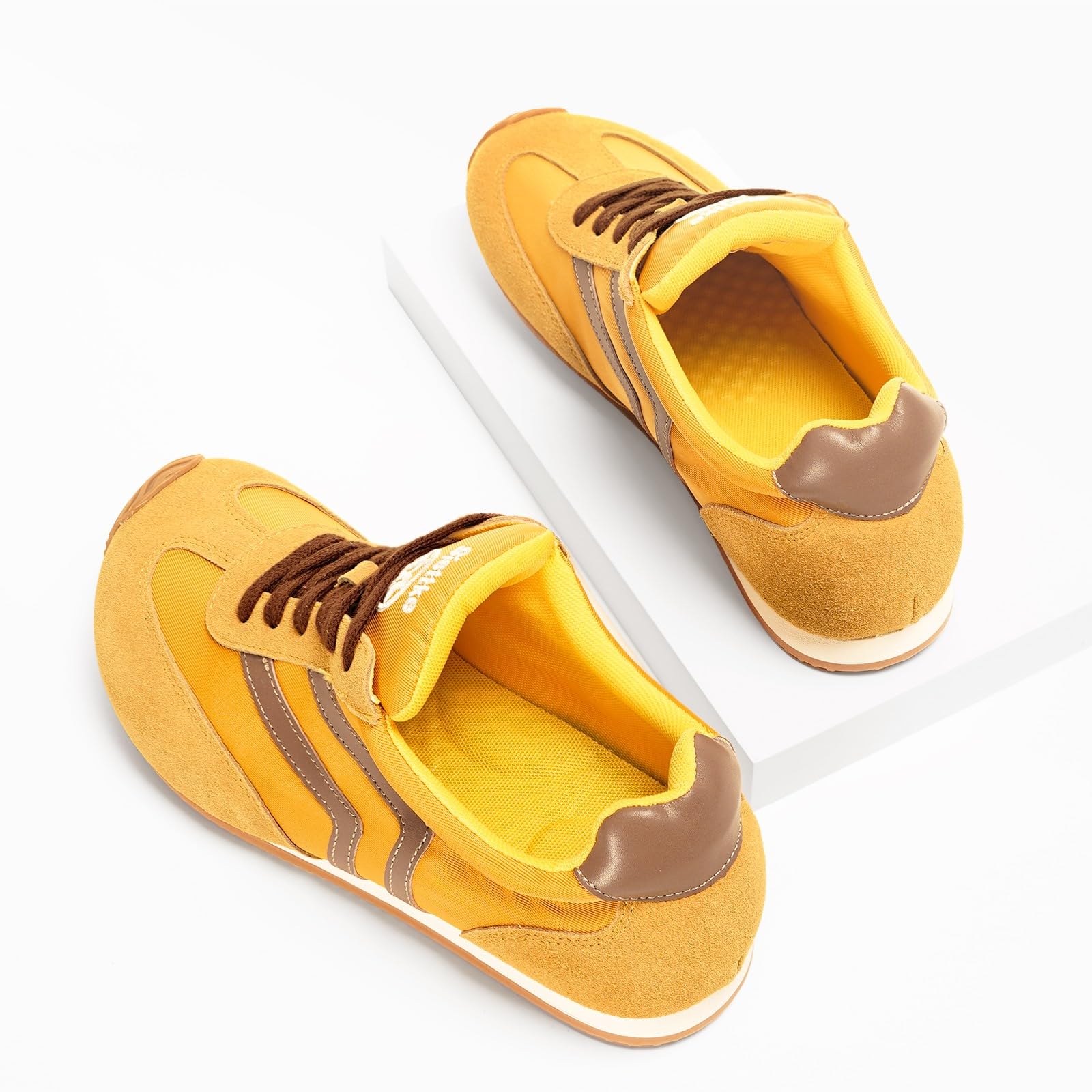 Casual Sneakers for Men Wide Width Fashion Sneakers Genuine Leather Trendy Lace-Up Walking Shoes Lightweight Comfort Non Slip for Outdoor with Memory Foam Insole