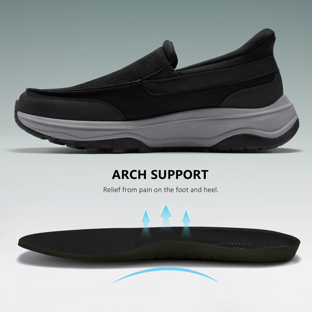 Coostar Slip On Shoes for Men Orthopedic Walking Loafers with Arch Support Canvas Shoe Casual
