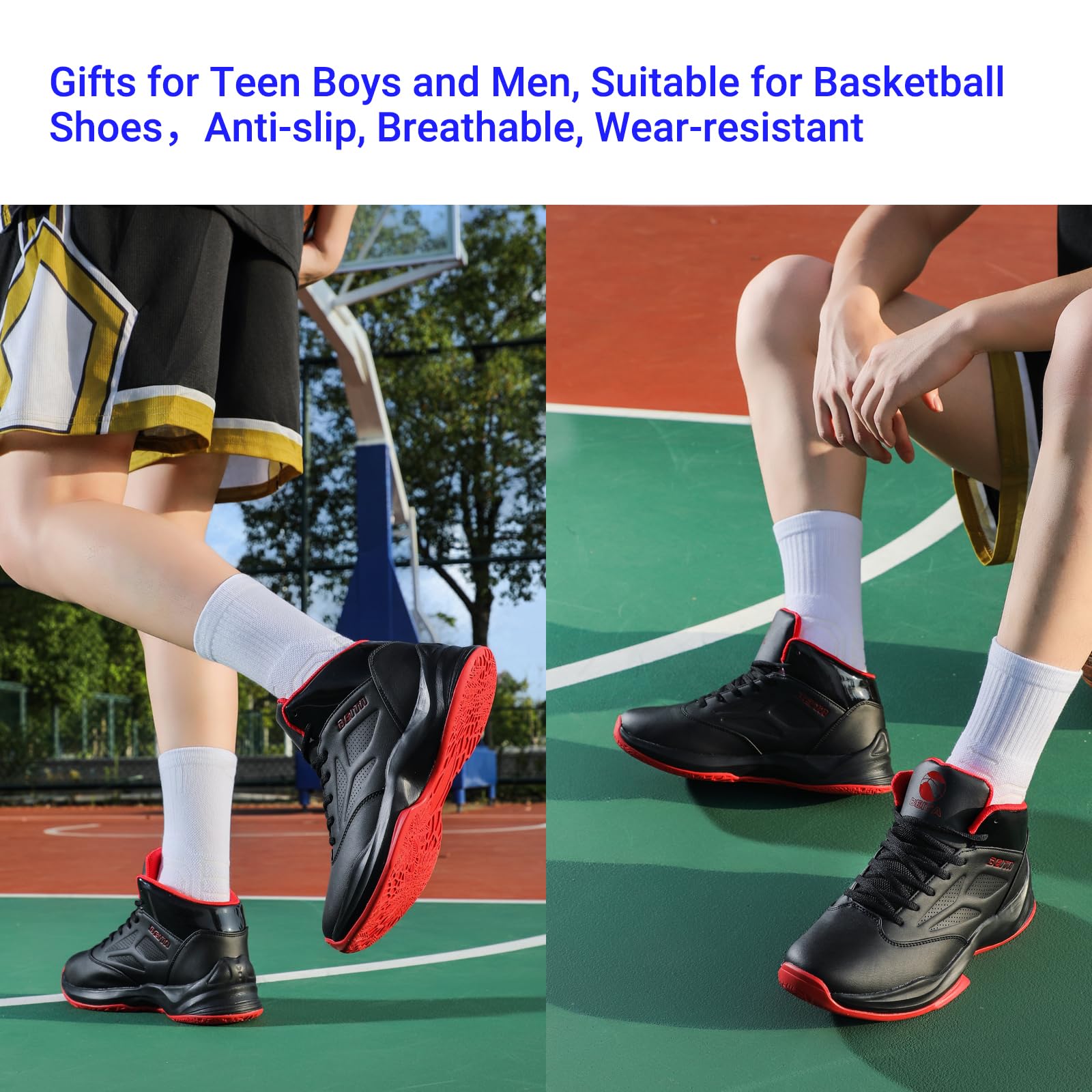 Beita High Upper Basketball Shoes for Men Sneakers Breathable Sports Shoes Anti Slip