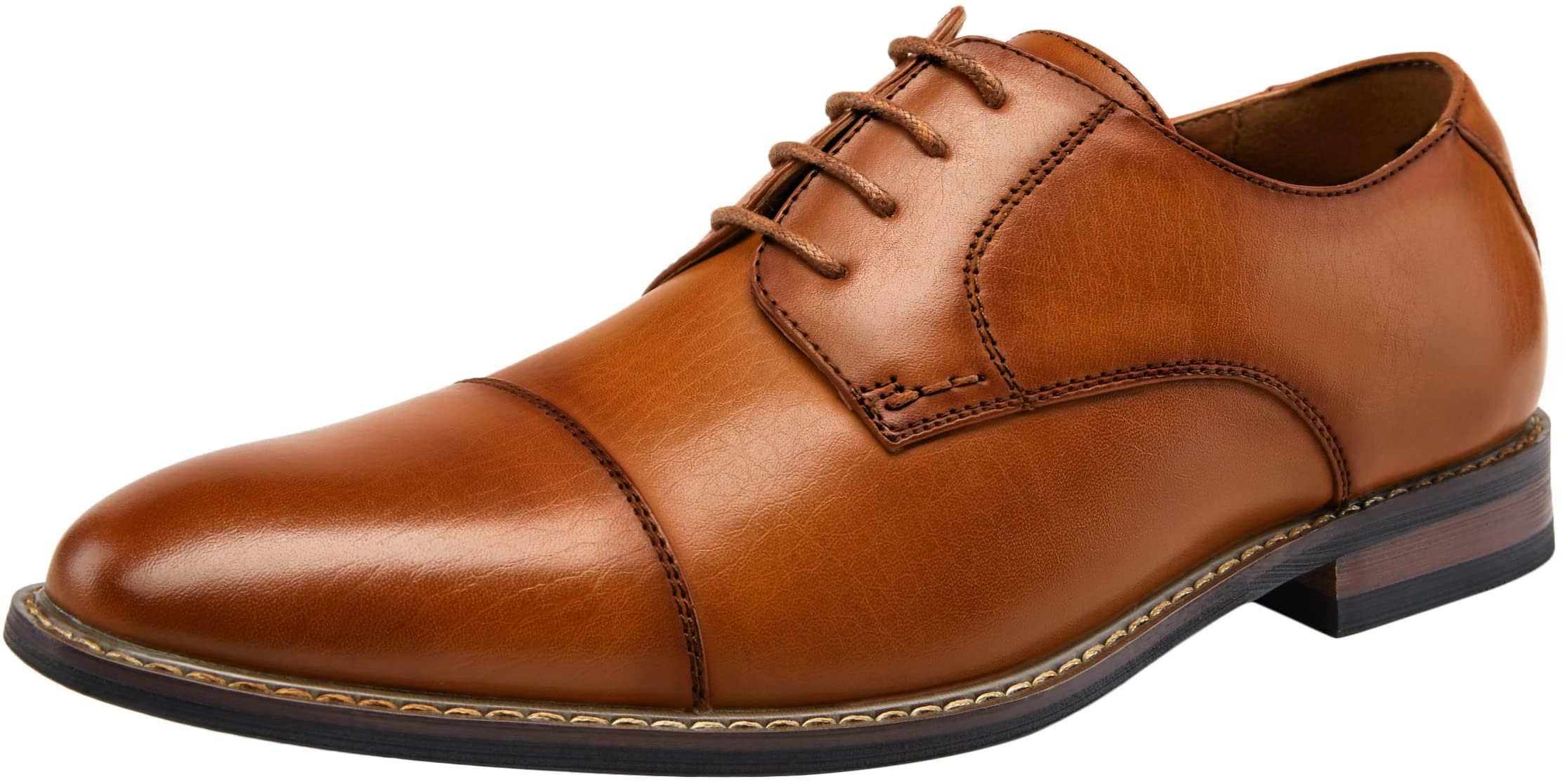 Jousen Men's Dress Cap Toe Shoes Wingtip Brogue Oxfords for Men Business Formal Derby Shoes