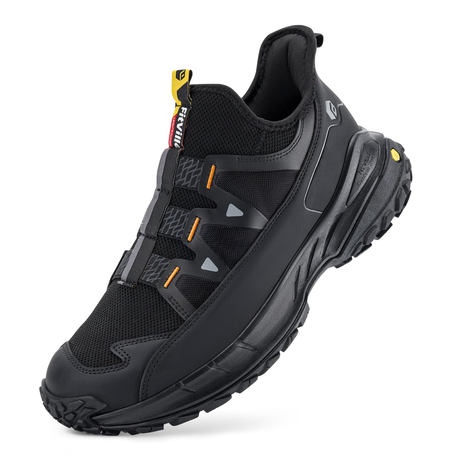 FitVille Extra Wide Sneakers for Men Slip-on Shoes, Soft Comfortable Mens Running Shoe, Slip Resistant Hiking Walking Shoes with Arch Support & Wide Toe Box