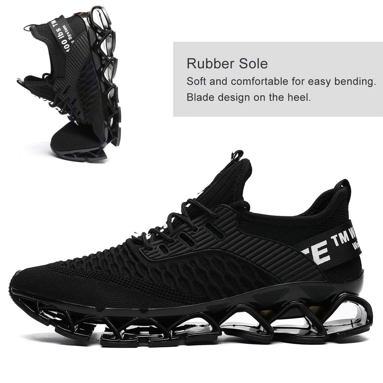 Vooncosir Men's Fashion Sneakers Breathable Mesh Running Shoes Blade Non Slip Soft Sole Casual Athletic Walking Shoes