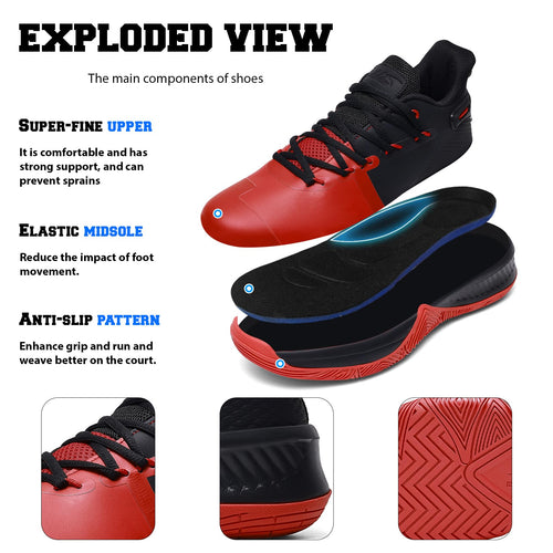 ASHION Men's Lightweight Basketball Shoes