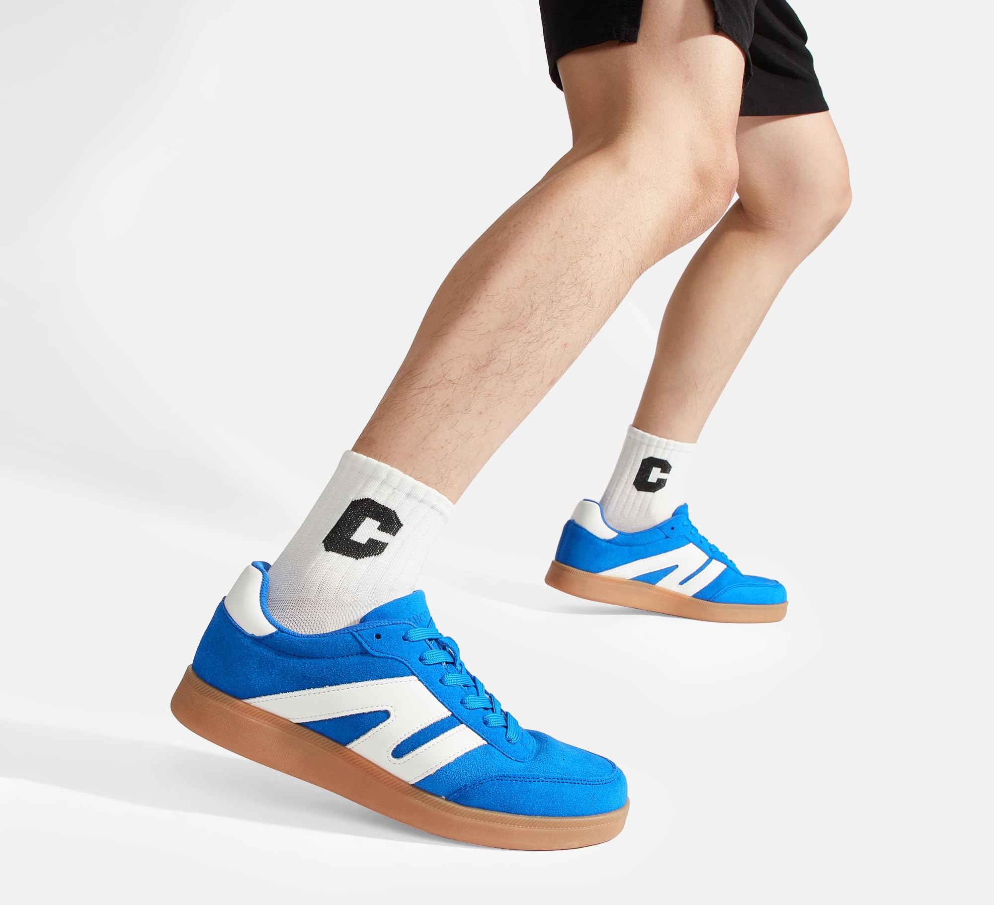 LUCKY STEP Men's Retro Fashion Sneakers Low Top Comfort Trainers Casual Lightweight Classic Walking Shoes