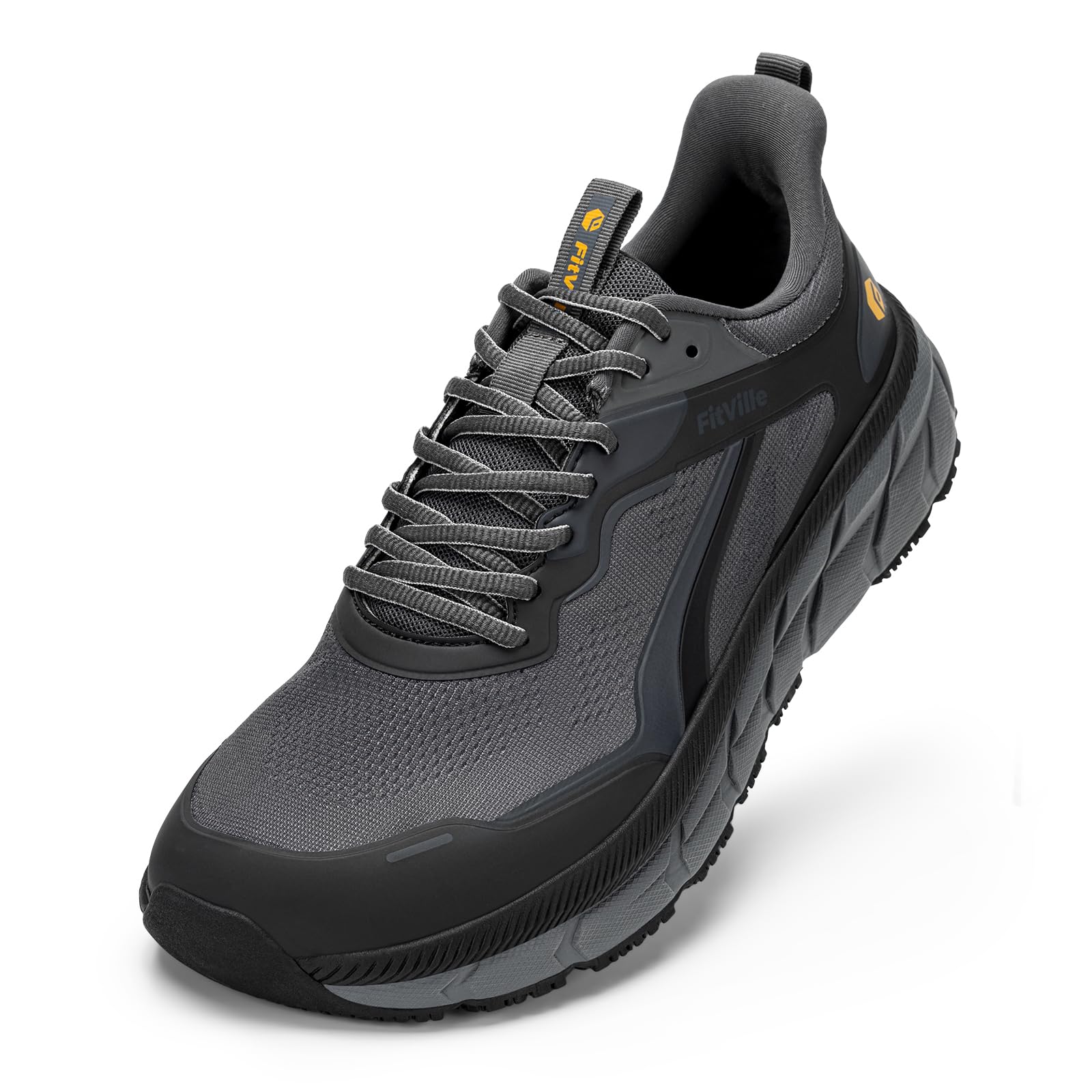 FitVille Wide Walking Shoes for Men Comfortable Lightweight Running Wide Toe Box Shoes for Men Non Slip Cushioned