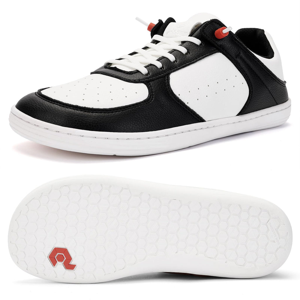 Pulltop Barefoot Wide Toe Box Shoes for Men - Minimalist Barefoot Dress Shoes Sneakers Zero Drop Slip on Walking Non Slip Shoes for Men