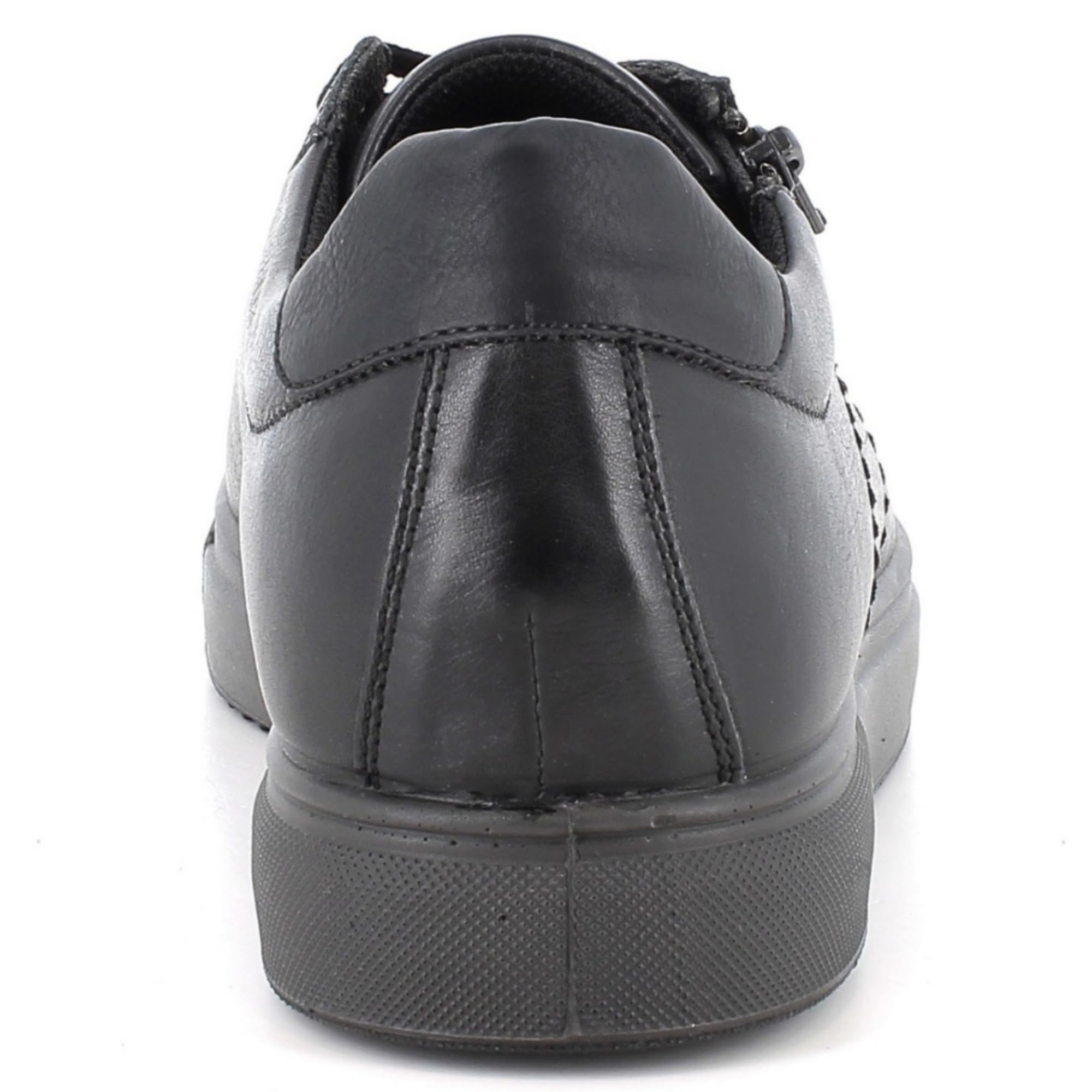 Alpine Swiss Dante Mens Leather Sneakers Made in Italy Modern Minimalist Shoes Side Zipper Lace-up Low-Top Fashion Sneaker