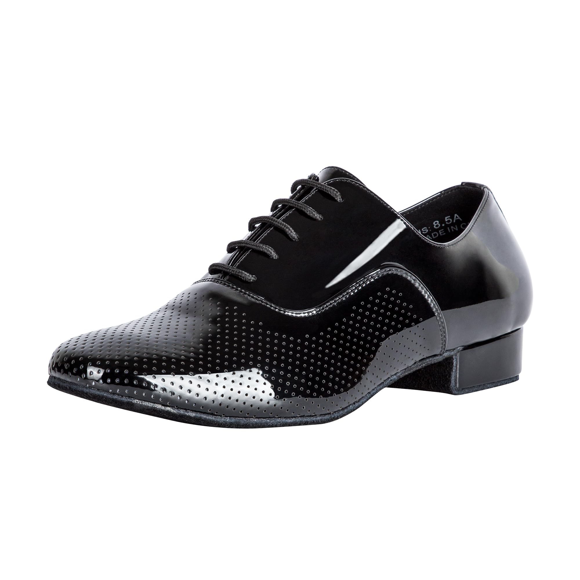 Linodes Breathable Men's Latin Dance Shoes 1 Inch Leather Sole Ballroom Salsa Tango Waltz Character Shoe