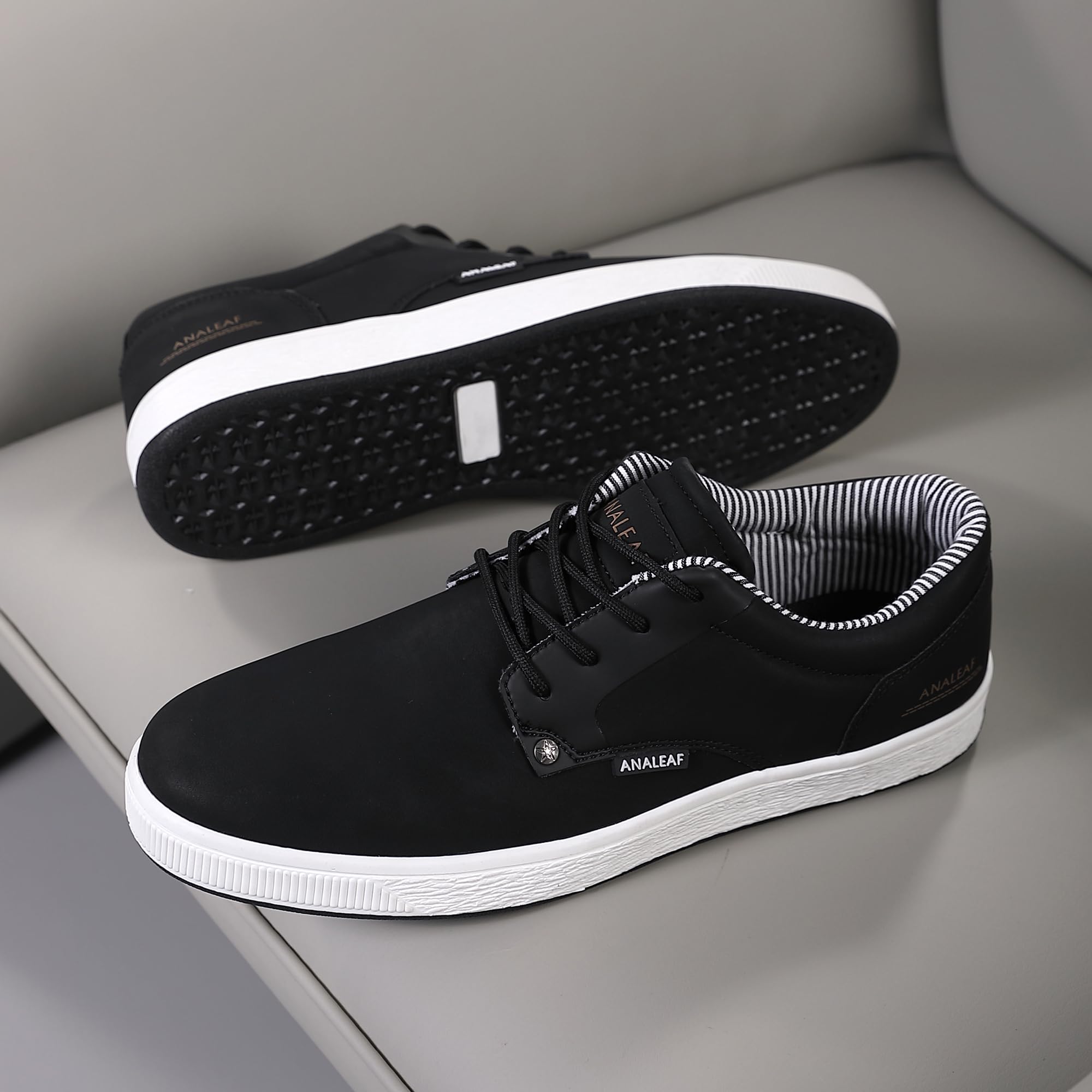 ANALEAF Mens Casual Oxfords Fashion Sneakers Soft Comfortable Lace-Up Dress Shoes