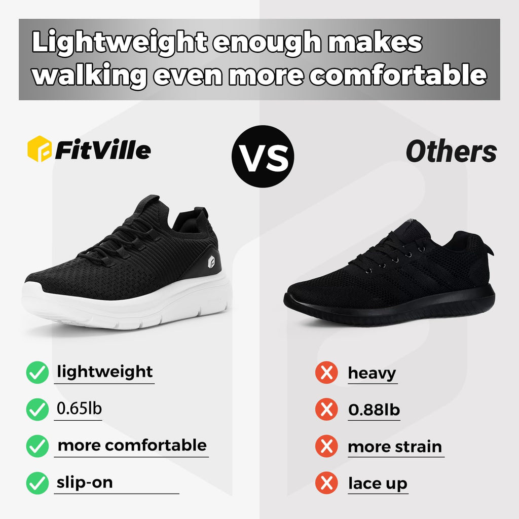 FitVille Extra Wide Slip on Shoes for Men, Lightweight and Breathable Mens Wide Slip on Shoes Max Cushioning