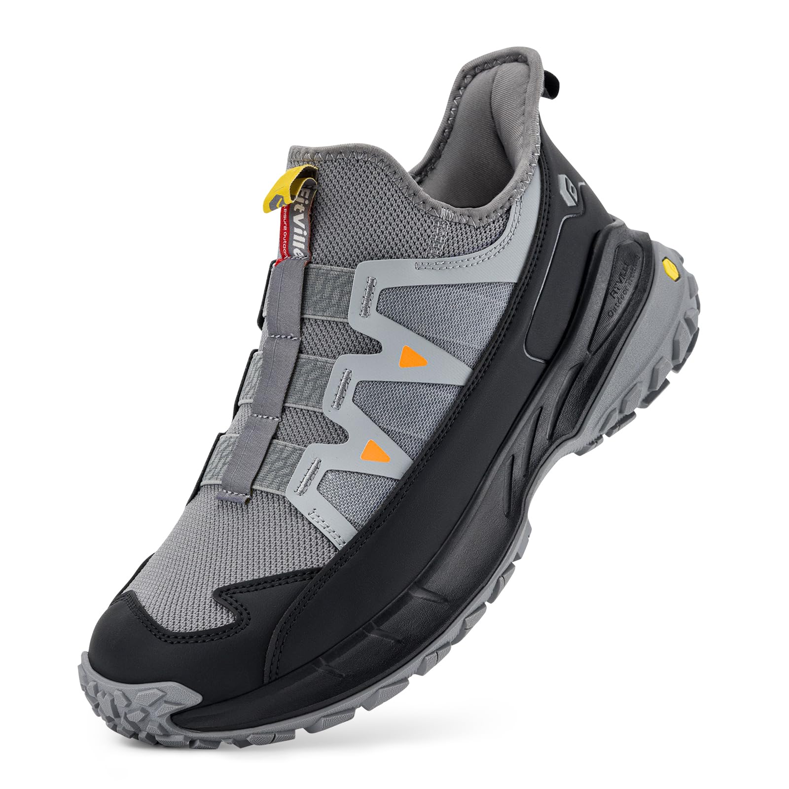 FitVille Extra Wide Sneakers for Men Slip-on Shoes, Soft Comfortable Mens Running Shoe, Slip Resistant Hiking Walking Shoes with Arch Support & Wide Toe Box