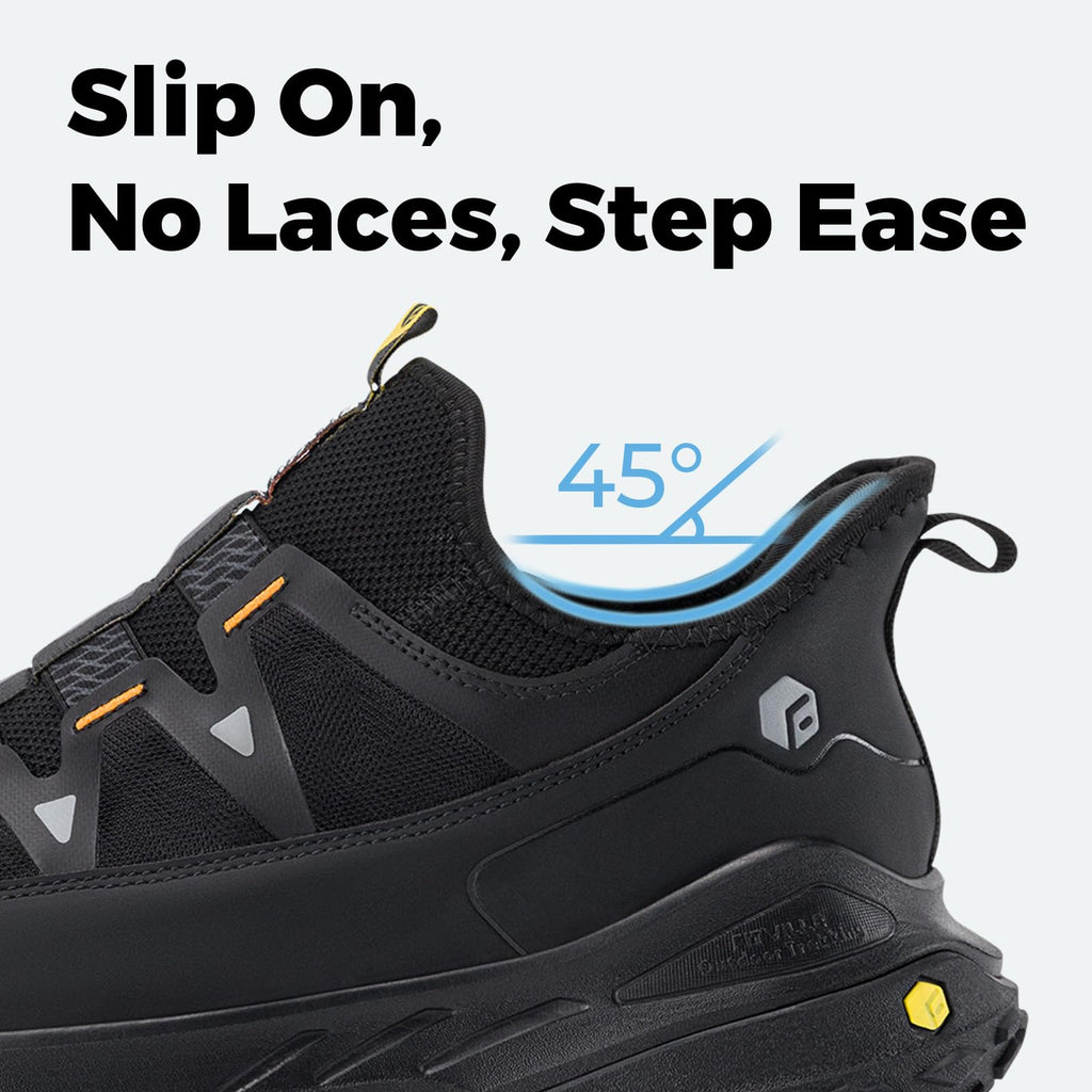 FitVille Extra Wide Sneakers for Men Slip-on Shoes, Soft Comfortable Mens Running Shoe, Slip Resistant Hiking Walking Shoes with Arch Support & Wide Toe Box