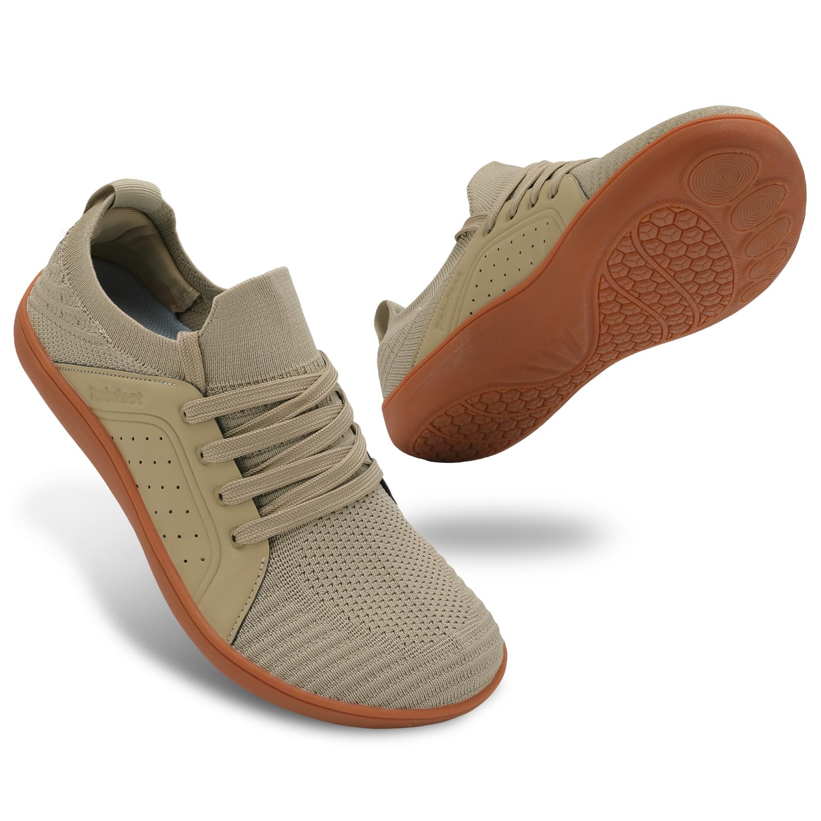 relxfeet Men's Barefoot Shoes Minimalist Cross-Trainer Shoes Wide Toe Walking Shoes Zero Drop Sole Trail Running Sneakers