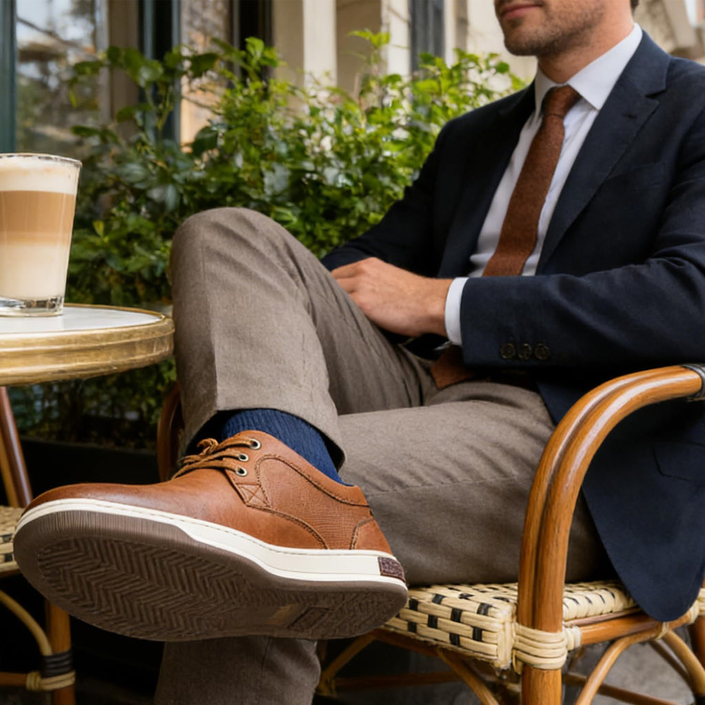 Jousen Men's Fashion Sneakers Classic Retro Casual Shoes for Men Breathable Business Dress Sneaker