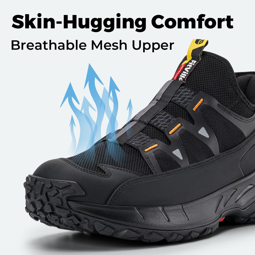 FitVille Extra Wide Sneakers for Men Slip-on Shoes, Soft Comfortable Mens Running Shoe, Slip Resistant Hiking Walking Shoes with Arch Support & Wide Toe Box