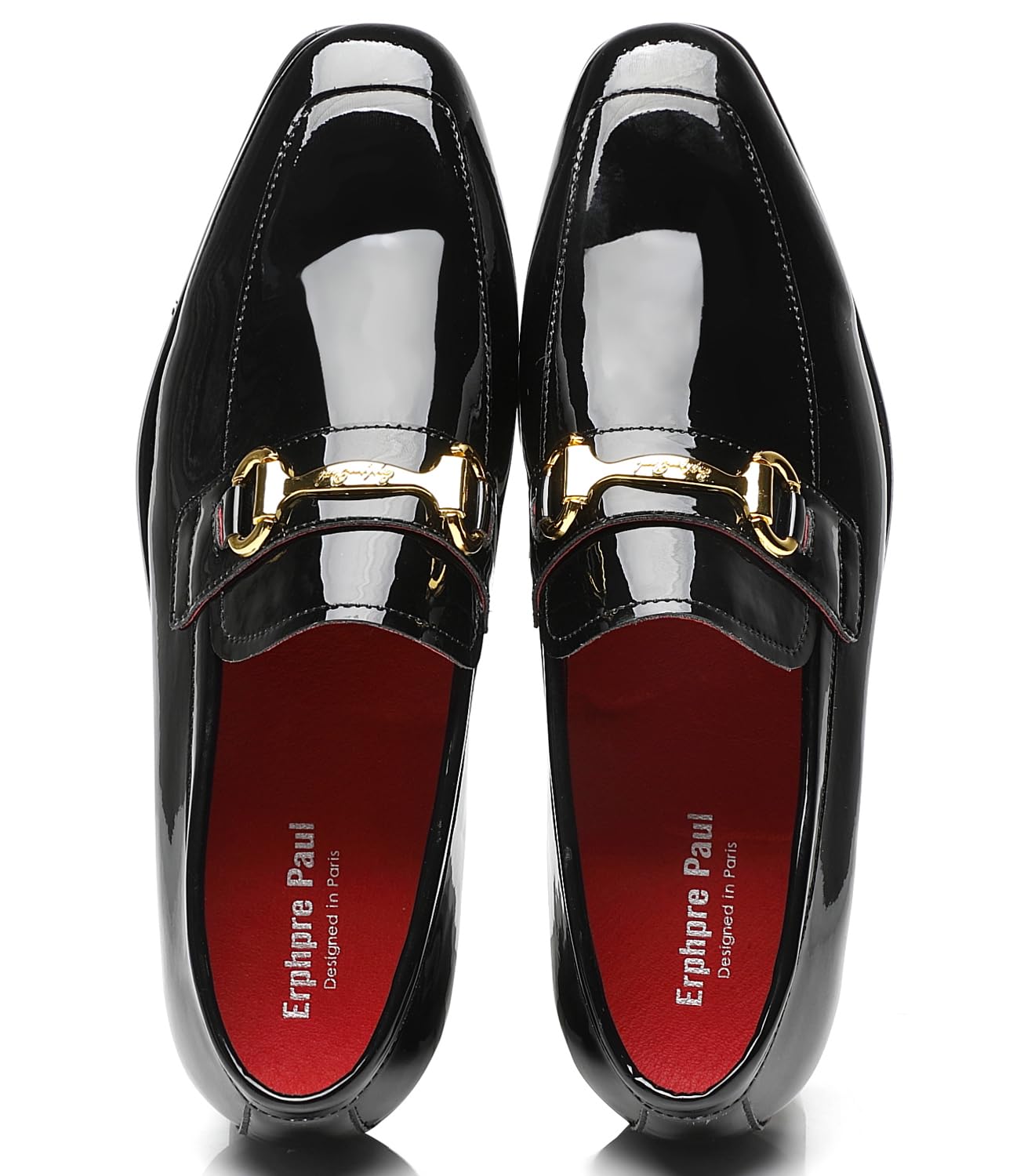 Erphpre Paul Men's Tuxedo Patent Leather Loafers Dress Shoes
