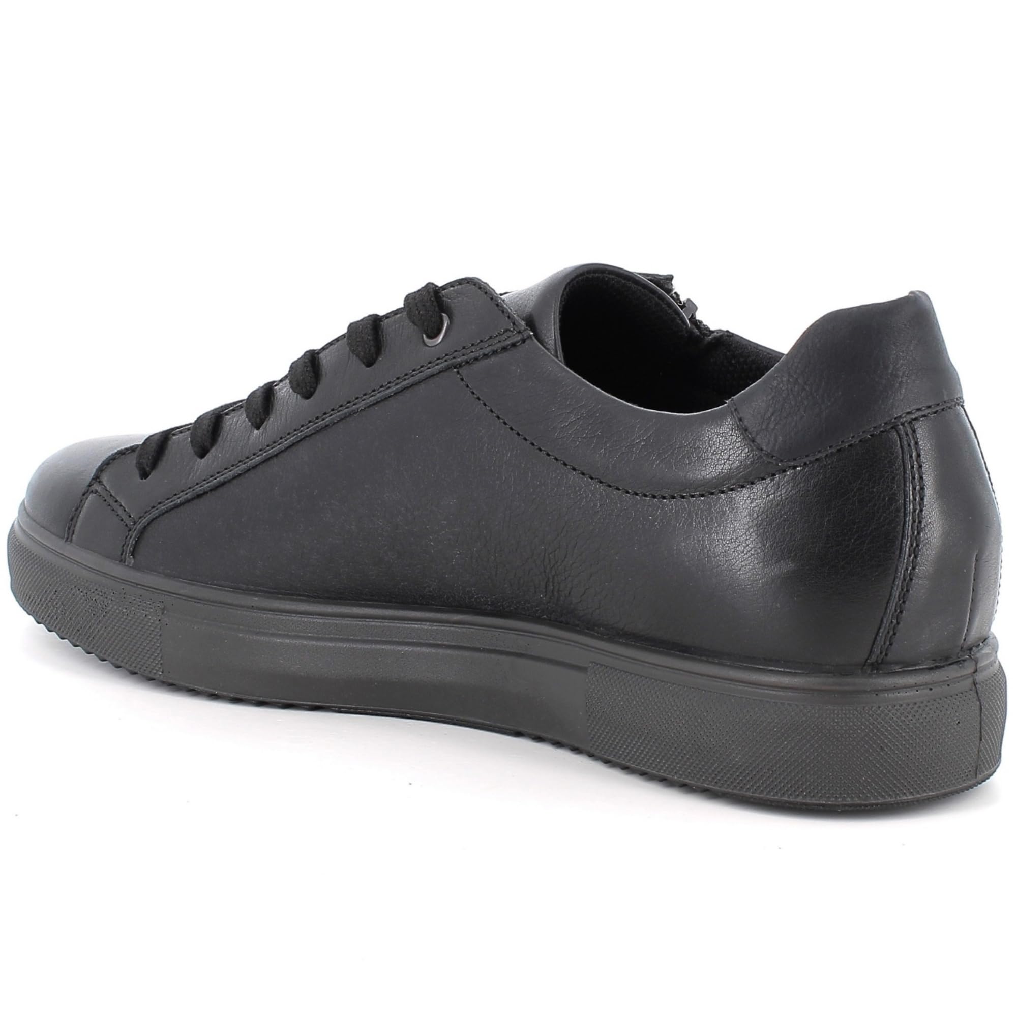 Alpine Swiss Dante Mens Leather Sneakers Made in Italy Modern Minimalist Shoes Side Zipper Lace-up Low-Top Fashion Sneaker