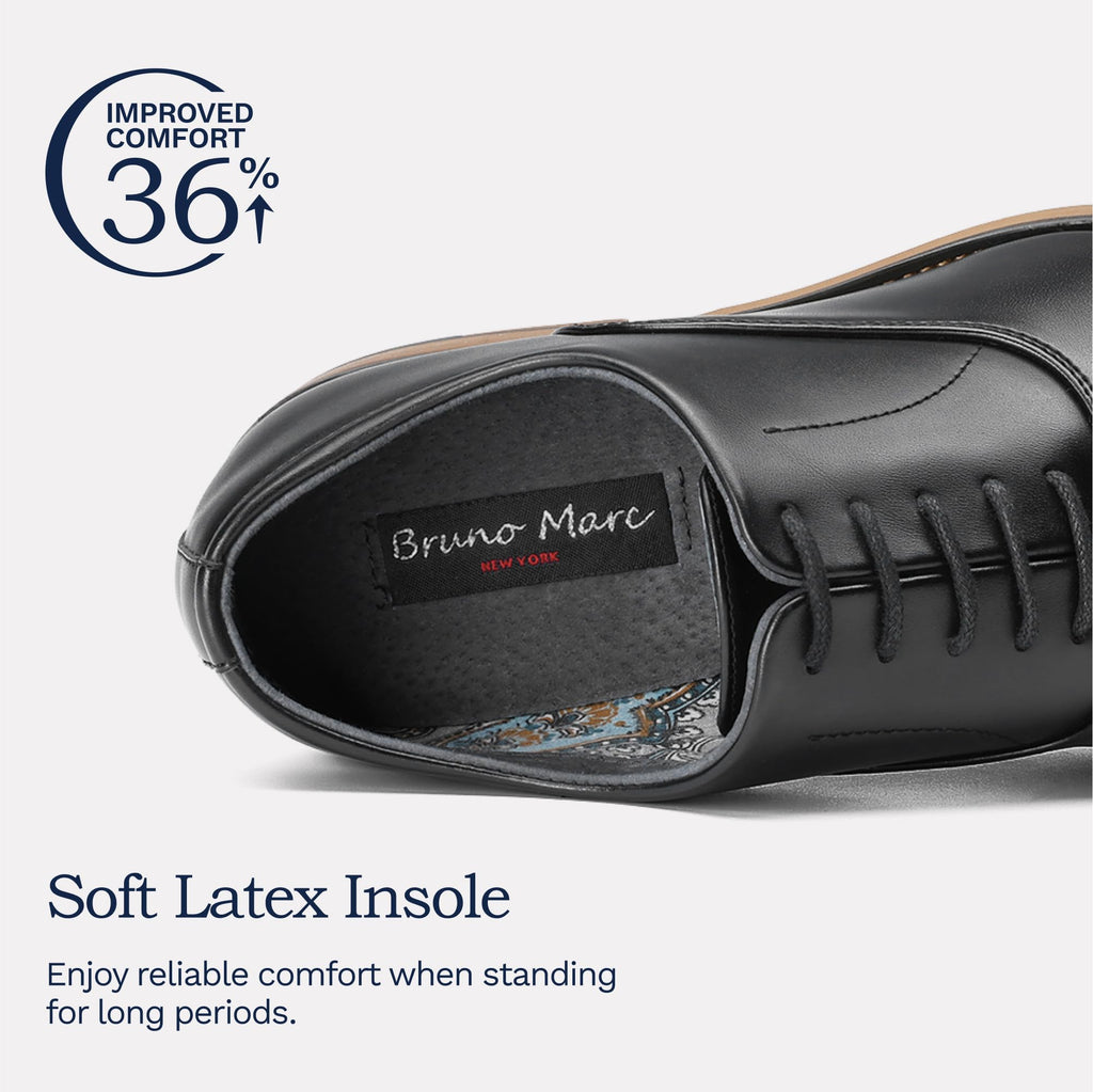 Bruno Marc Men's Lace Up Soft Cap-Toe Formal Dress Shoes