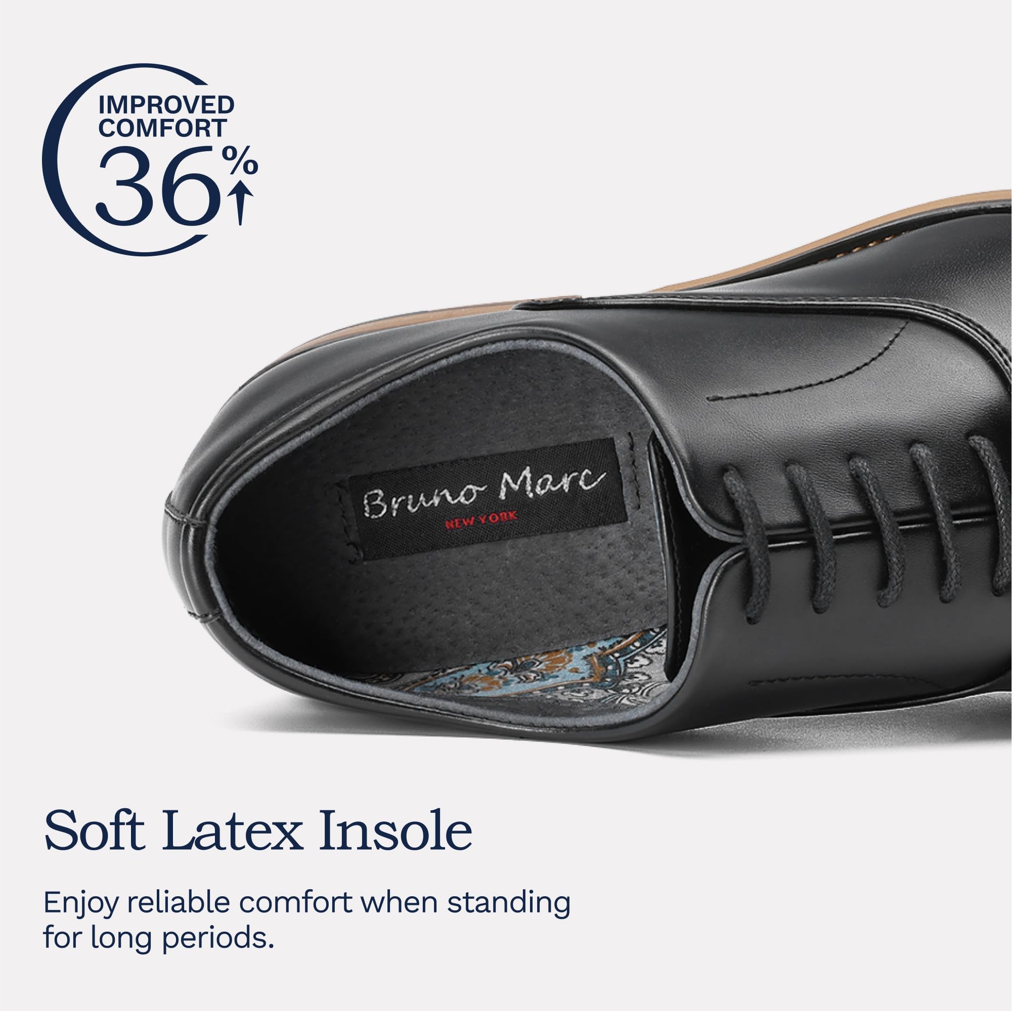 Bruno Marc Men's Lace Up Soft Cap-Toe Formal Dress Shoes