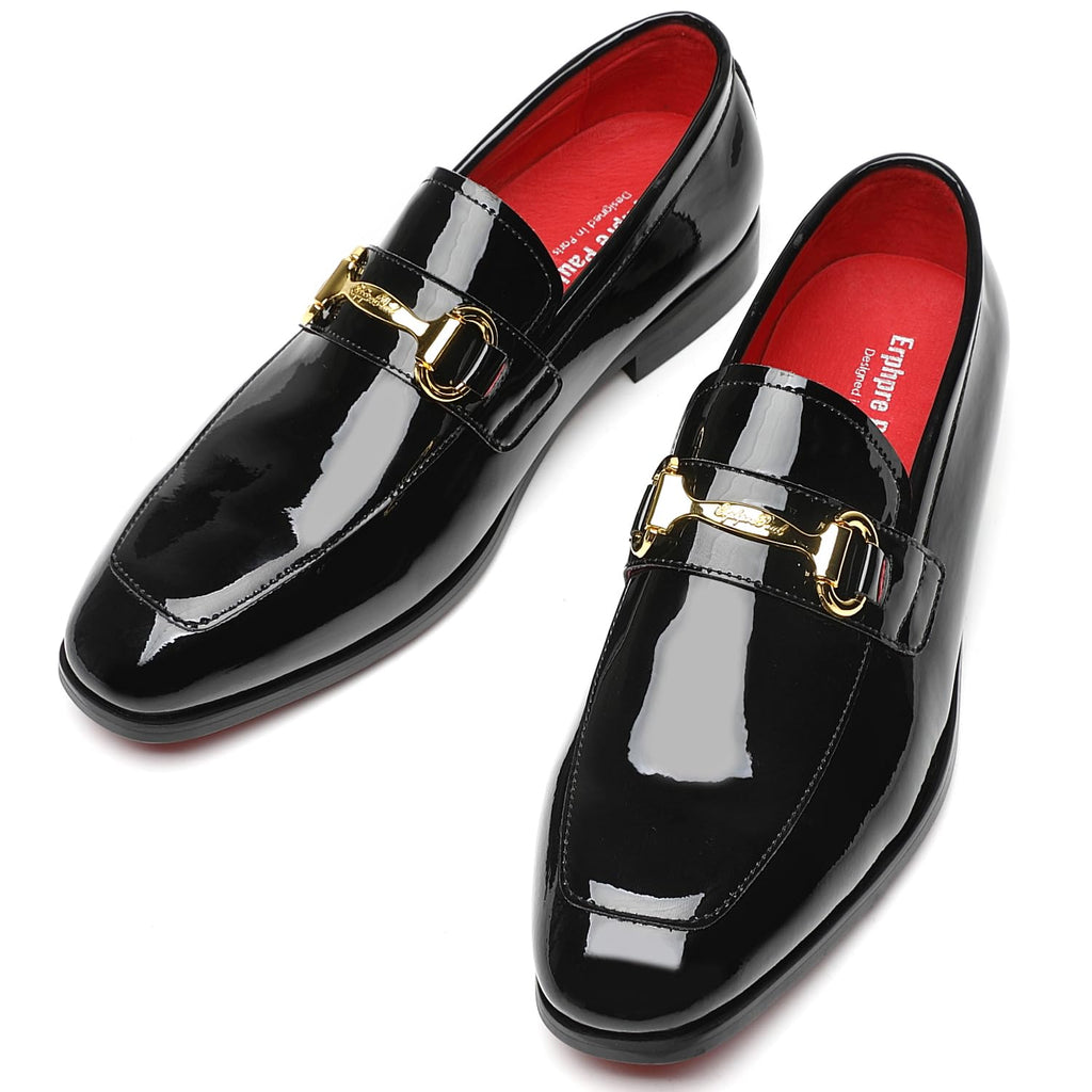 Erphpre Paul Men's Tuxedo Patent Leather Loafers Dress Shoes