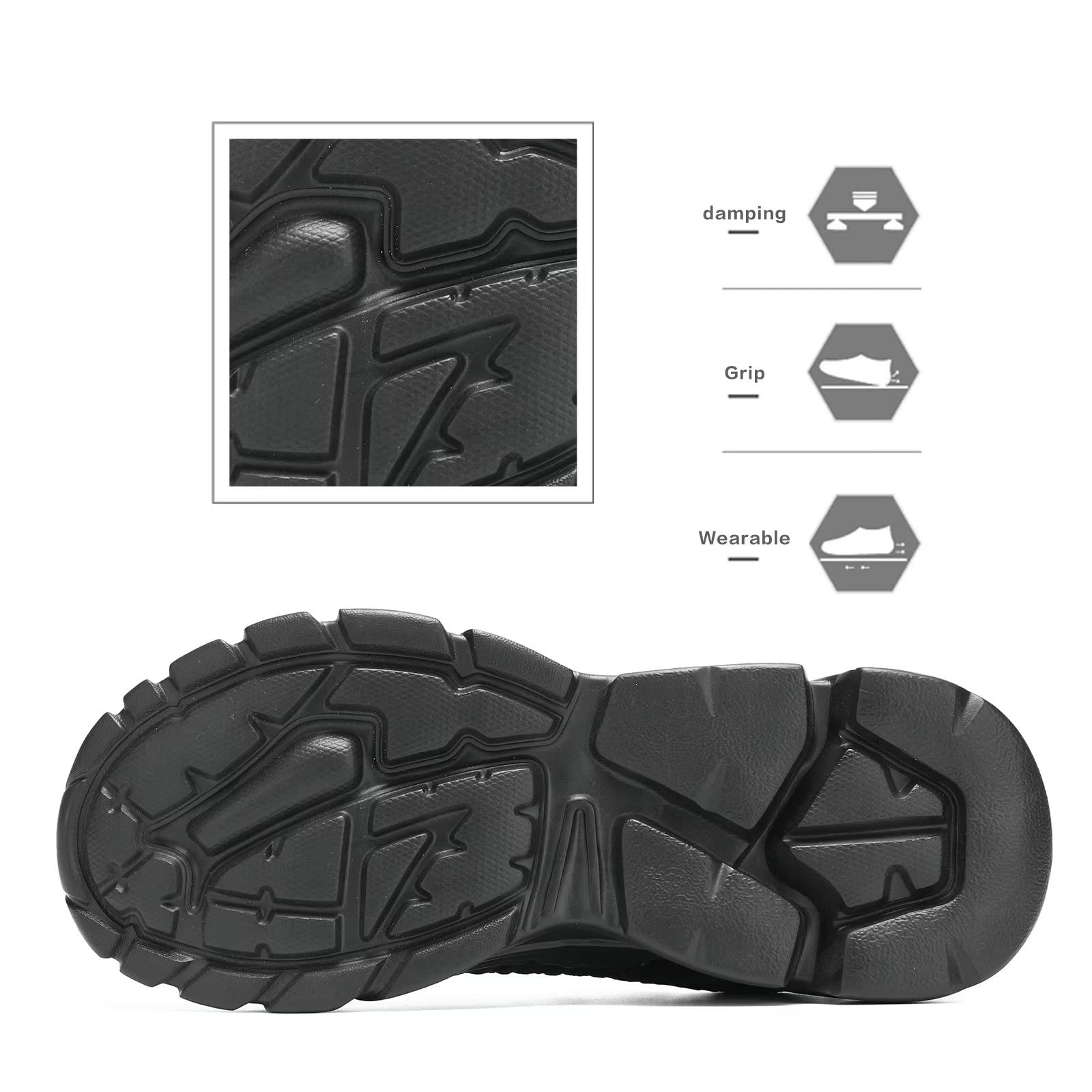 Srenket Men's Running Shoes, Non Slip, Breathable, Lightweight Fashion Sneakers, Slip Resistant Athletic Sports Walking Gym Work Shoes