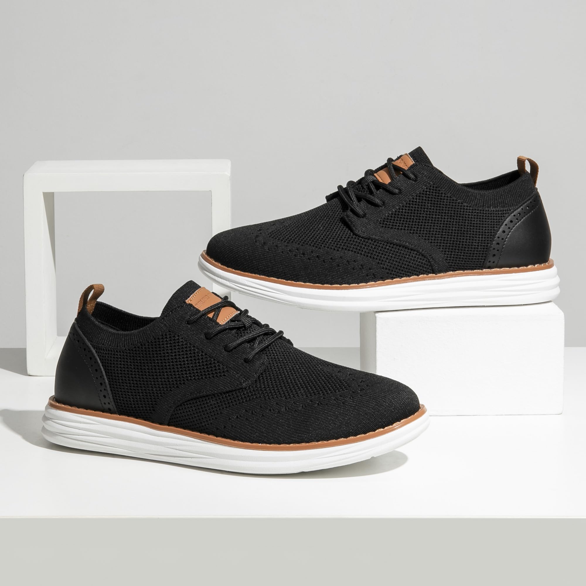 Bruno Marc Men's KnitFlex Craft Mesh Oxfords Sneakers Casual Dress Lace-Up Lightweight Walking Shoes