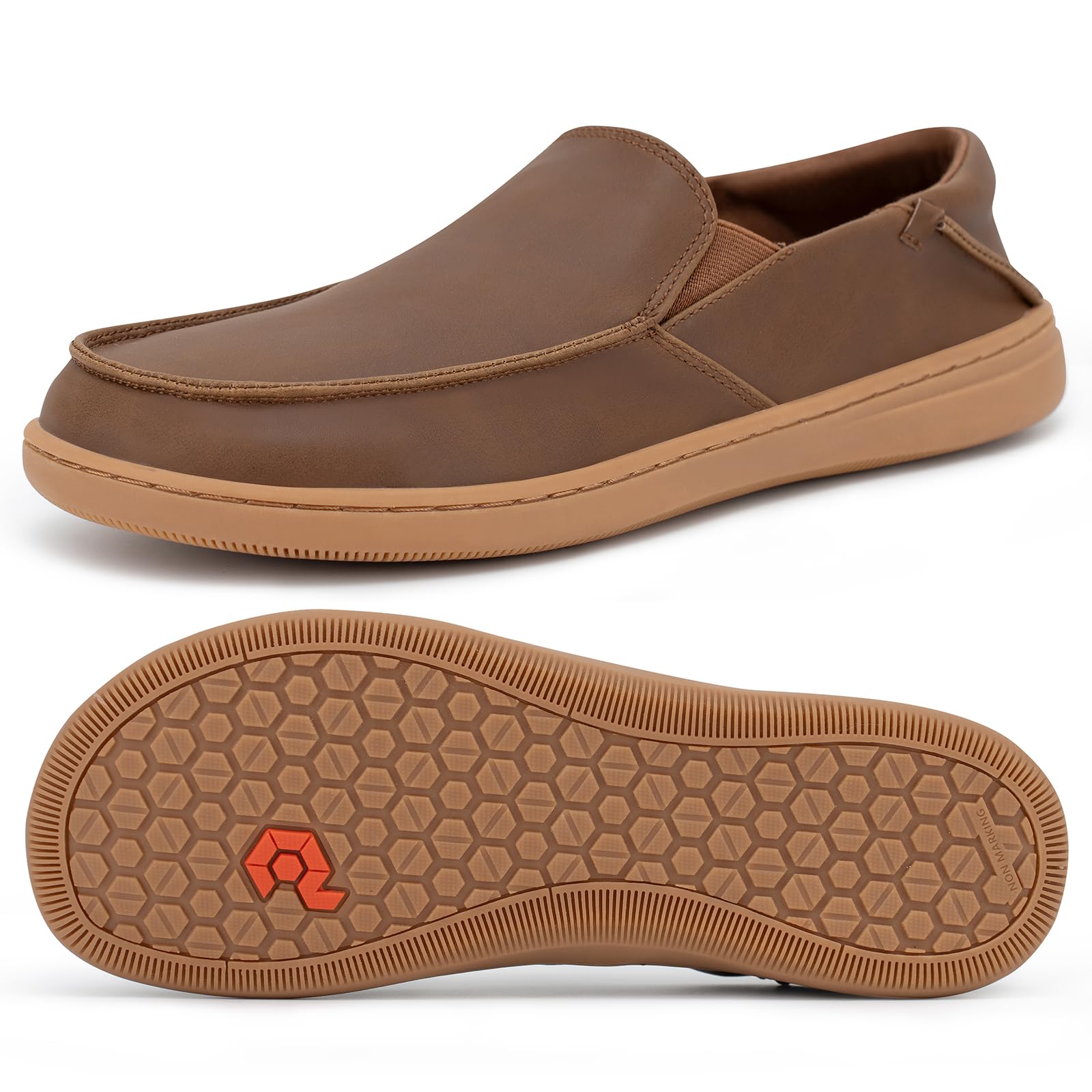 Pulltop Barefoot Wide Toe Box Shoes for Men - Minimalist Barefoot Dress Shoes Sneakers Zero Drop Slip on Walking Non Slip Shoes for Men