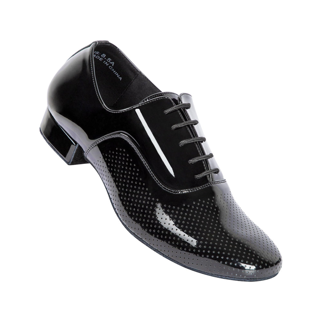 Linodes Breathable Men's Latin Dance Shoes 1 Inch Leather Sole Ballroom Salsa Tango Waltz Character Shoe