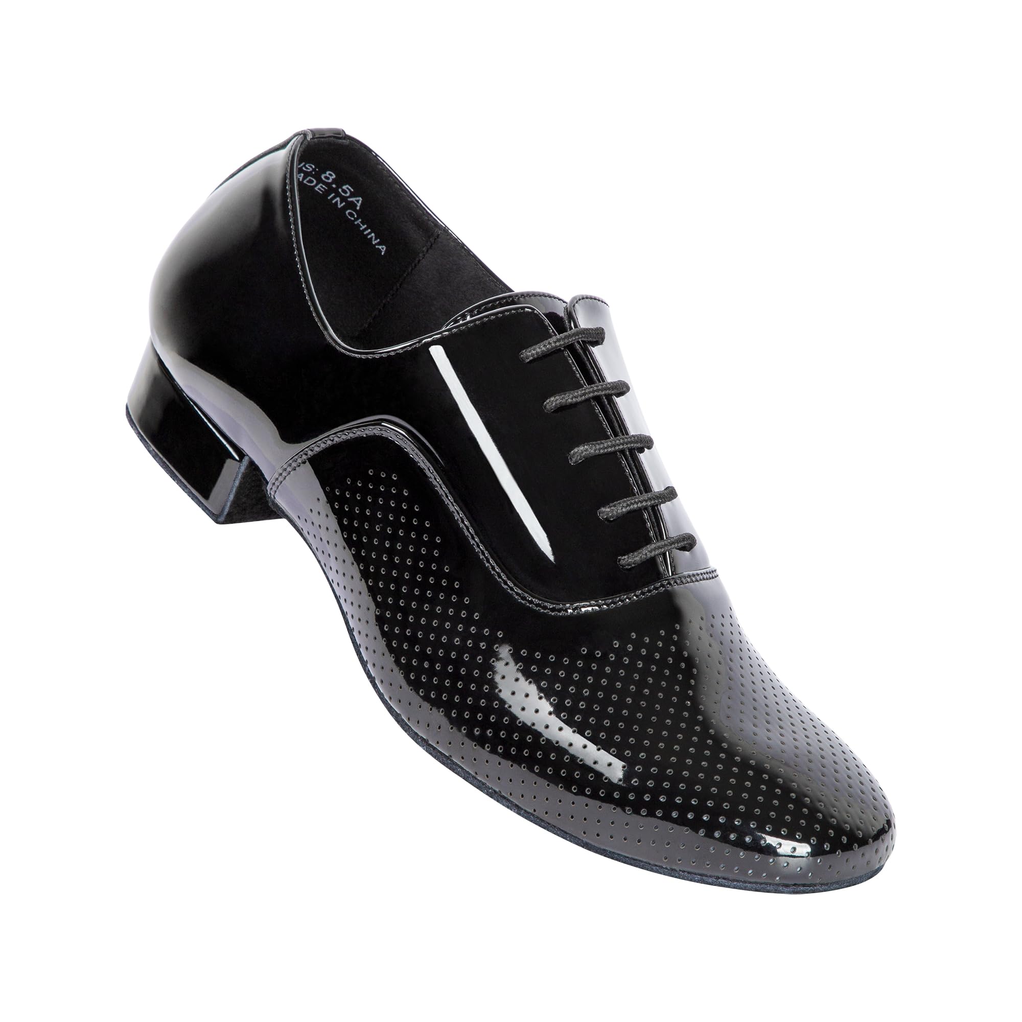 Linodes Breathable Men's Latin Dance Shoes 1 Inch Leather Sole Ballroom Salsa Tango Waltz Character Shoe