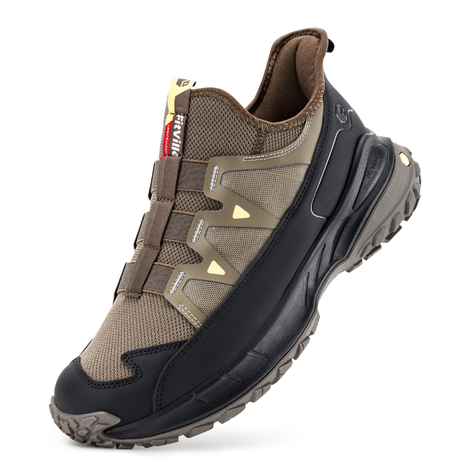 FitVille Extra Wide Sneakers for Men Slip-on Shoes, Soft Comfortable Mens Running Shoe, Slip Resistant Hiking Walking Shoes with Arch Support & Wide Toe Box