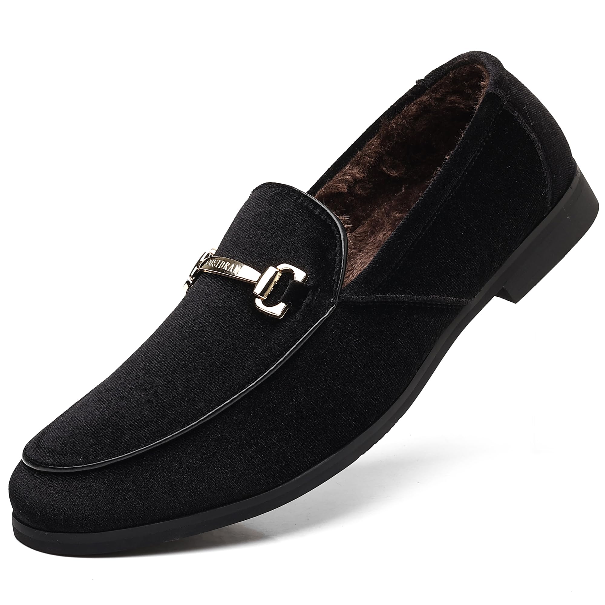 COSIDRAM Mens Dress Shoes Loafers Business Classic Suede Luxury Copper Chain Party Wedding Moccasins for Male