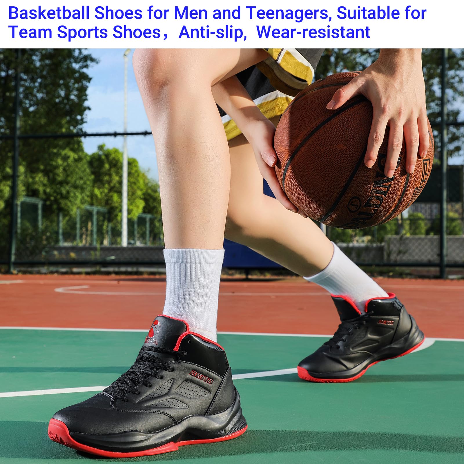 Beita High Upper Basketball Shoes for Men Sneakers Breathable Sports Shoes Anti Slip